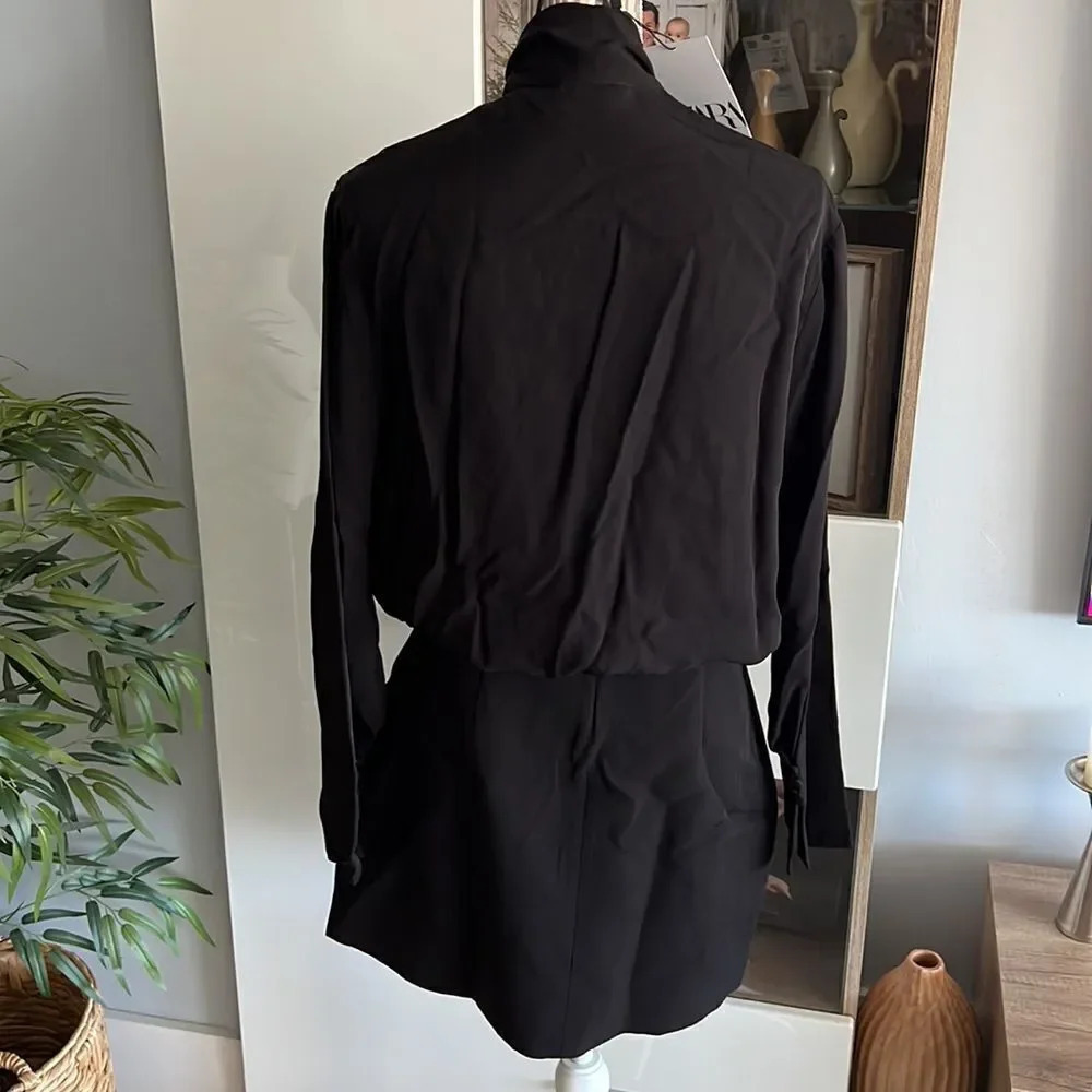ZARA | Black | TIED MINI DRESS - Picture 10 of 12